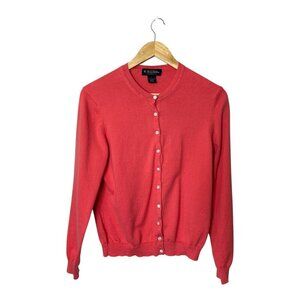 Brooks Brothers Women's Salmon Cardigan Size Large 100% Sea Island Cotton